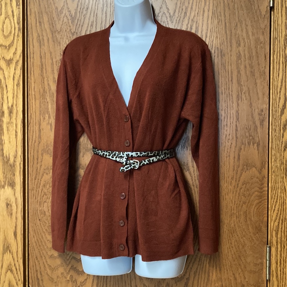 Copper Rust Color Cardigan - Picture 3 of 4